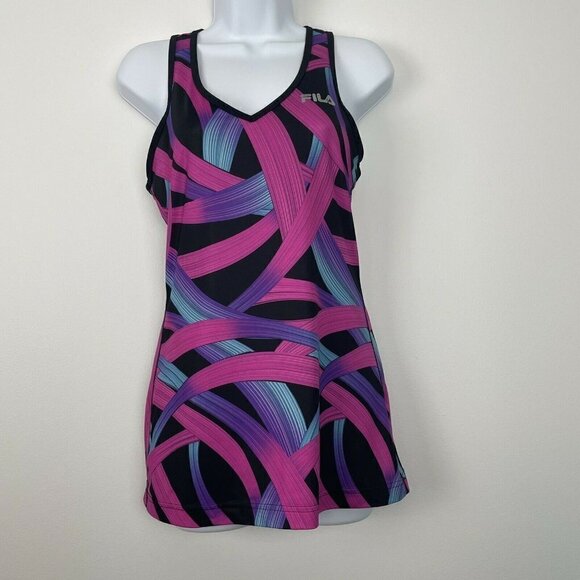 Fila Multi-colored Tank Top Striped v-neck Size Sm - Picture 1 of 6